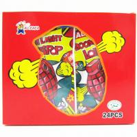 China Grenade Shape Healthy Lollipop With Poping Candy / Low Calorie Hard Candy factory