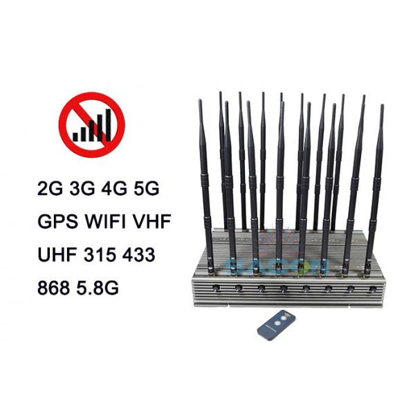 Quality 16 Antennas 5G Network Blocker Device 5-8w Each Band 315Mhz 433Mhz VHF UHF All GPS for sale