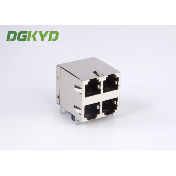 Quality Right Angle PCB Mount Cat 3 2x2 Dual Deck 6p4c RJ11 Jack 4 Ports for sale