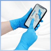 china Blue Strong Resilient Disposable Nitrile Gloves For Demanding Applications
