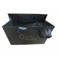 China Custom Small Black Paper Bags Online Jewellery Packaging With Gold Foil Logo factory