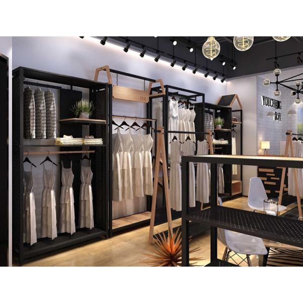 Quality Freestanding Clothing Display Racks Clothing Store Displays Metal / MDF Material for sale