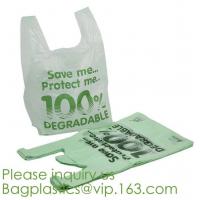 China compostable t shirt bag,100% Biodegradable Compostable Plastic bag,EN13432 certified compostable bag biodegradable plast factory