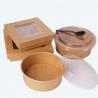 China 750ML Disposable Brown Kraft disposable Paper Salad Bowl With PET Lid factory