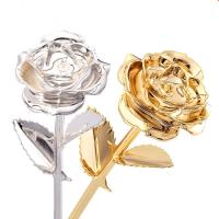 china Hot Sell 24k Gold Plated Real Rose Gold Foil Roes For Mother's Day Valentine's Day Gift