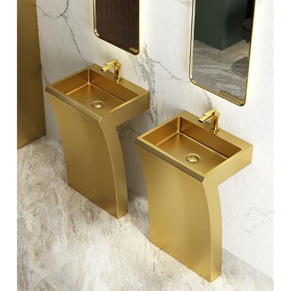 Quality Modern Vanity Stainless Steel Pedestal Sink Floor Standing 7 Shape for sale