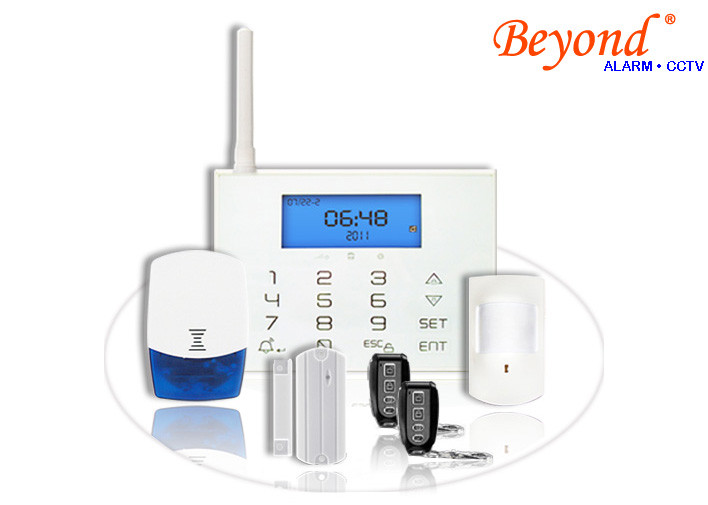 China LCD Icons Touch Keypad Wireless GSM SMS Intrude Alarm System with Wireless Flash Siren factory