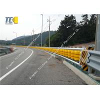china Safety Highway Road Roller Barrier Rolling Guardrail Yellow Anti Corrosion