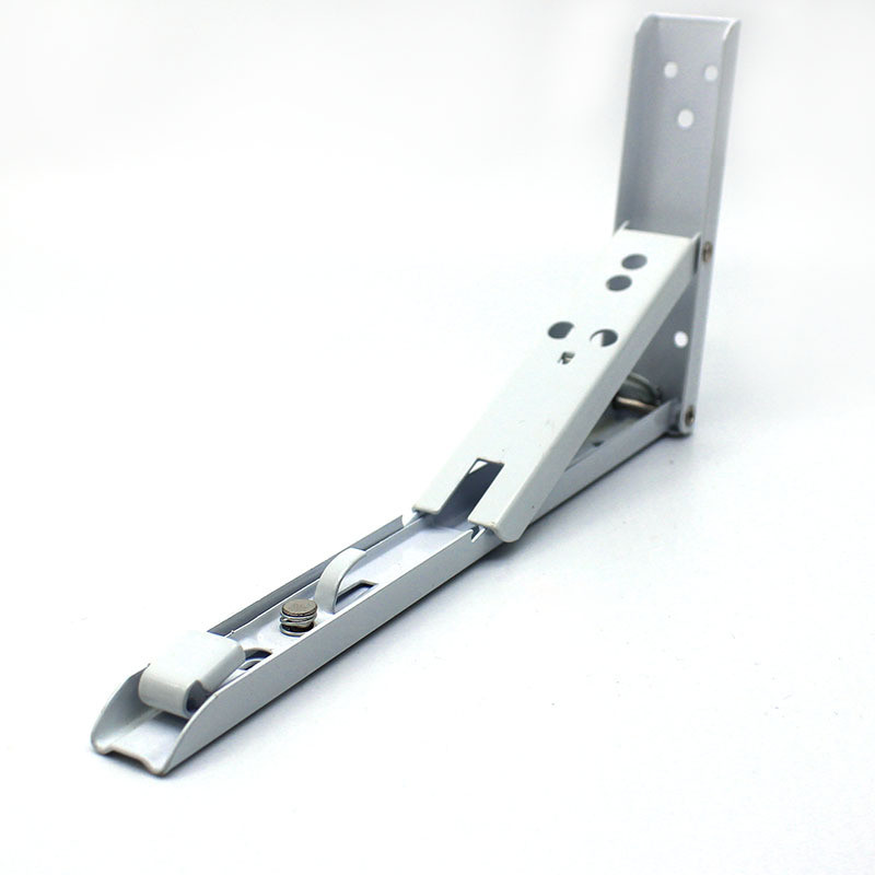 China Custom Triangle Spring Folding Shelf Locking Hinge Bracket for Wall Mounting in Silver factory