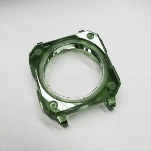Quality Square Shape Sapphire Watch Case Green Color Need 3D For OEM Production for sale