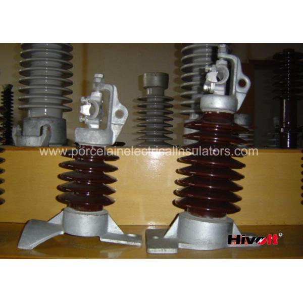 Quality 15kV - 25KV Brown Color Line Post Insulator With Clamp Top And Long Bolt for sale