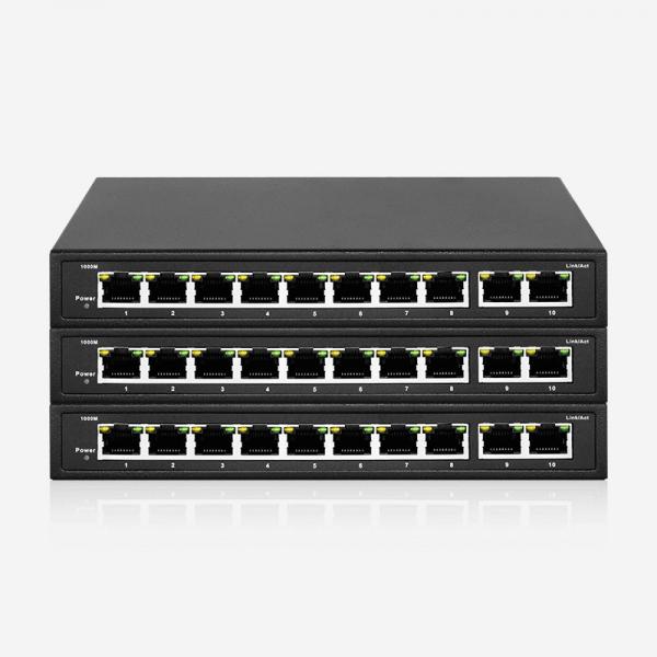 Quality 10 Port RJ45 Gigabit Ethernet Unmanaged Switch With 12V/1A DC Power Supply for sale