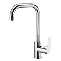 China Chrome Single Lever Kitchen Mixer Tap 360 Degree Rotating Kitchen Faucet factory