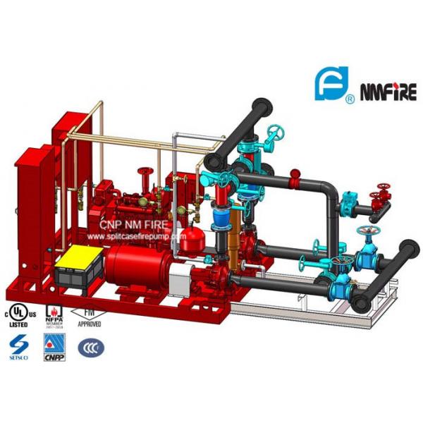 Quality Red 250GPM Skid Mounted Fire Pump Package With Electric / Diesel Engine for sale