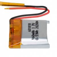 China 601818 Lithium Polymer Rechargeable Battery , 3.7V Li Polymer Cell 160mAh factory