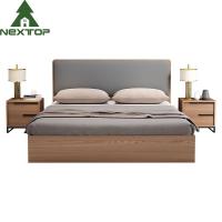 China Modern Hotel Bedroom Furniture Wooden Structure Double Storage Bed For Home factory