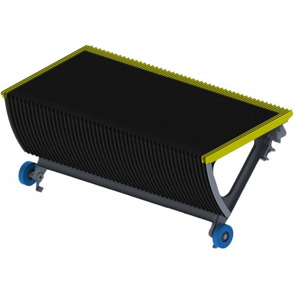 Quality Type 600 Escalator Stainless Steel Step Black Color 3 Sides Yellow Demarcation for sale