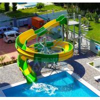 China 3 Meters High Open Body Slide, Green And Yellow Swimming Pool Slide factory