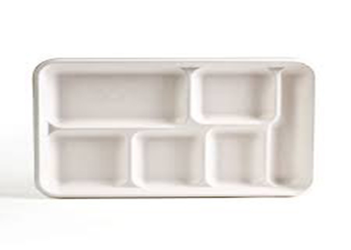 China PLA Biodegradable Take Away Food Packaging , Disposable Foam Blister Compartment Meal Tray factory
