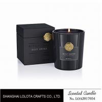 China Light Black Scented Jar Candle BSCI Approved With Gold Color Coin Seal factory