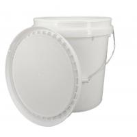 China Cylindrical Food Grade Plastic Bucket With Handle Lid 20L White factory
