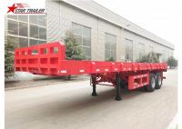 China 9.5 Meters 2 Axles Long Flatbed Trailer , Semi Truck Lightweight Flatbed Trailer factory