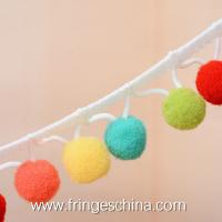 China Multicolored Wholesale Beautiful Trimmings Pom Pom  Balls Tassels Fringes factory