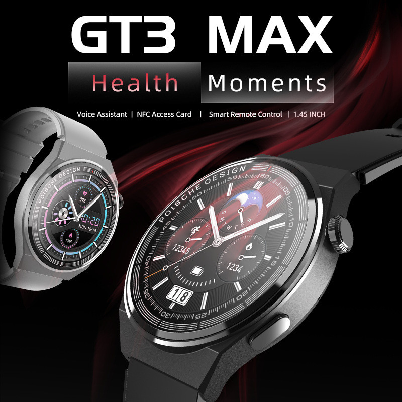 China Sports Watch Bluetooth Calling Voice Assistant Nfc Alipay Heart Rate Gt3 Max Smart Watch factory