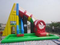 China Kids / Adults Outdoor Red Inflatable Swimming Pool Water Slide 0.55 mm PVC factory