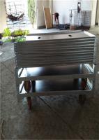 China Plywood Danish Flower Trolley Metal Plate , Danish Cart for Shopping Mall factory