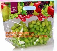 China fresh fruit plastic bag for packaging cherry, Bag For Fresh Fruit Sweet Cherry, Coin or U shape grape bag factory