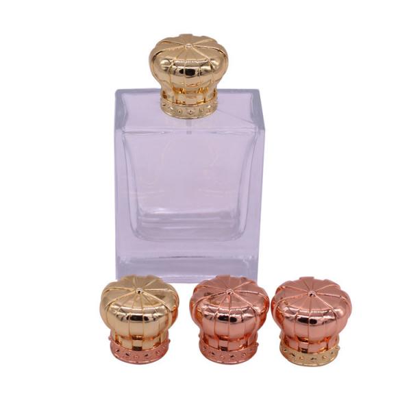 Quality Gold Rose Gold Zinc Alloy Zamak Perfume Caps Metal / Gold Crown Caps for sale