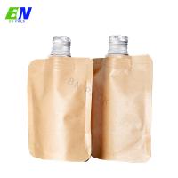 China Waterproof Kraft Paper Stand Up Pouch With Spout Packaging Spout Pouch For Liquid Packaging factory