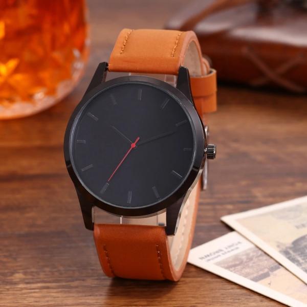 Quality Personalized Watches For Men leather Band 52g Weight Round Crown type for sale