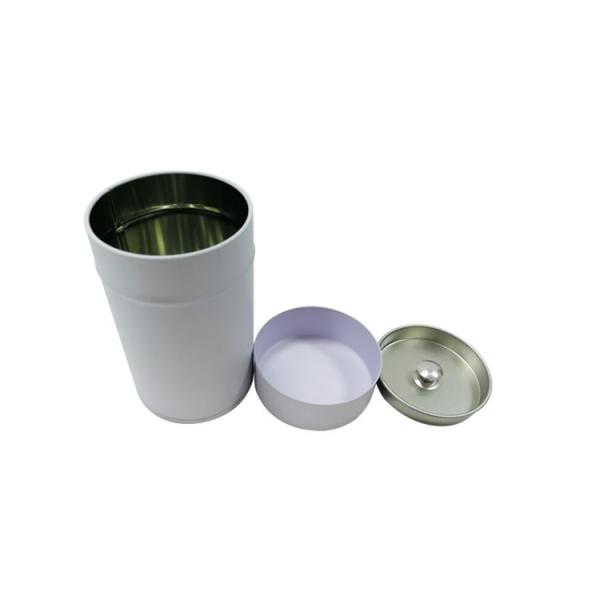 Quality 65*112mm Round Tea Tin Can With Double Lid Loose Leaf Tea Tin for sale