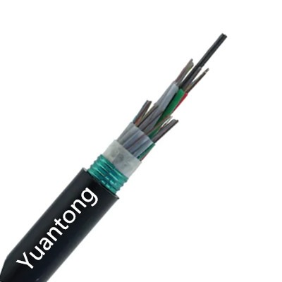 Quality 48 Duct Gel Filled Fiber Optic Cable , G652d FRP Outdoor Armored Fiber Optic Cable for sale