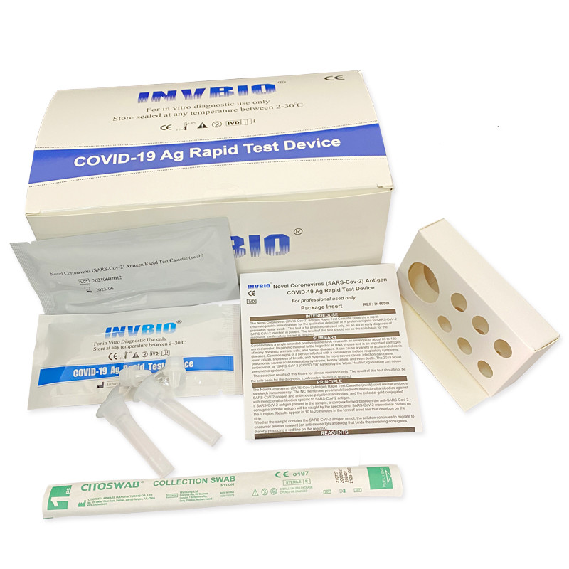 China Home Antigen Nasal Swab Test Kit 95.6% Sensitivity Home Covid 19 Rapid Test Kit Nasopharyngeal Swab Kit CE factory