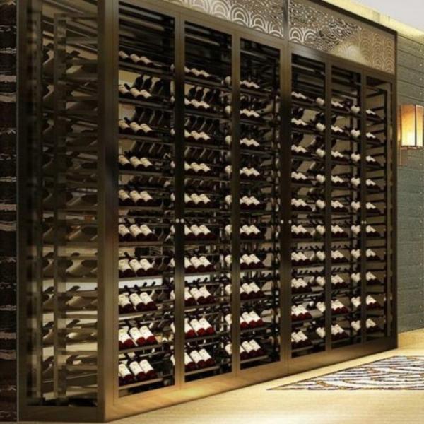 Quality Black Metal Wine Cabinet Against The Wall Glass Door Bar Cabinet for sale