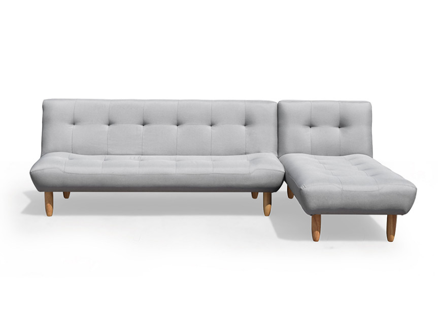 China L Shaped Folding Futon Sofa Bed Dark Gray Polyester Upholstered Modern Convertible factory