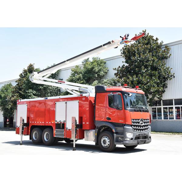 Quality Mercedes Benz 25m Aerial Fire Truck Spraying Water / Foam / Powder for sale