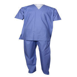 Quality Hospital Disposable Scrub Suits Medical With Short Sleeves Uniform SMS Material for sale