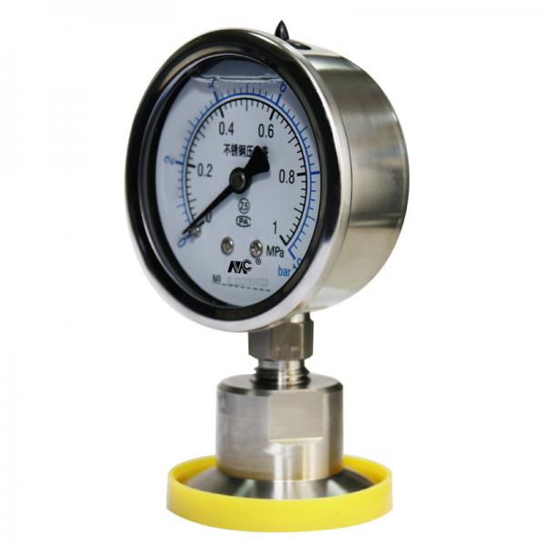 Quality Sanitary Diaphragm Pressure Gauge Water Hydraulic Oil 60mm Dial for sale