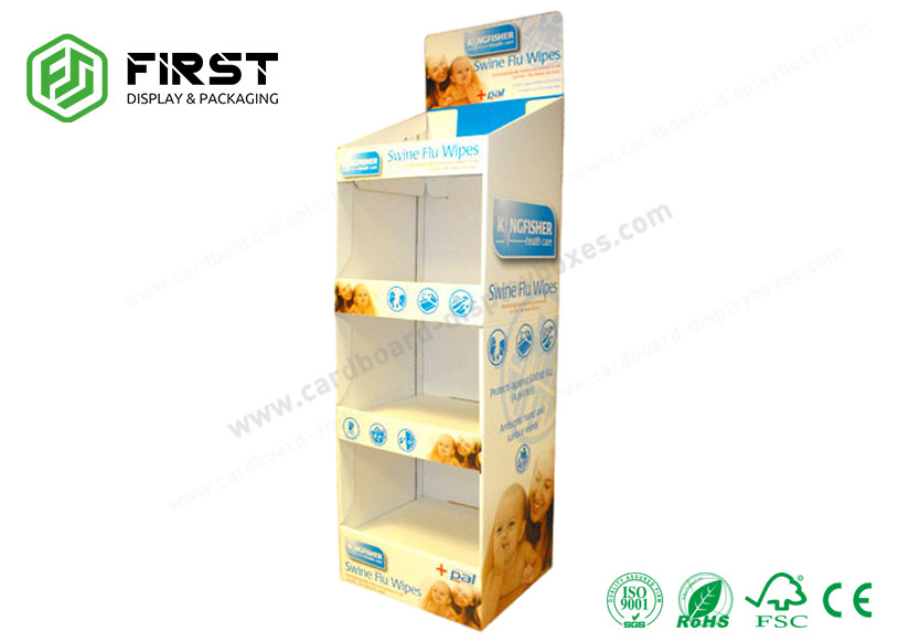 China Custom Supermarket Cardboard Floor Display Stand Foldable POP Carton Display Stand factory