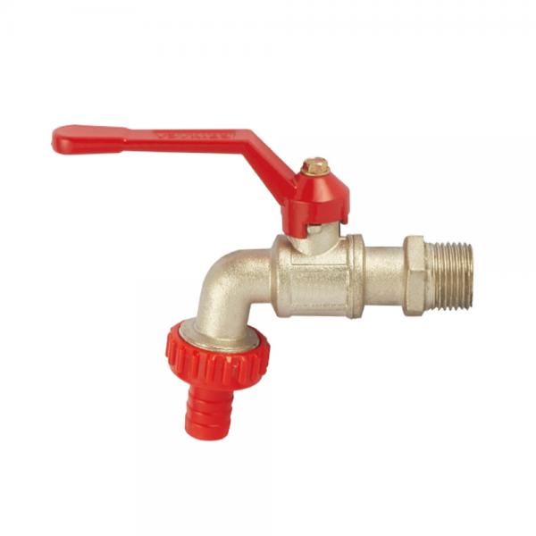Quality OEM 1/2 3/4 Inch Brass Bibcock Valve With Plastic Handle 2 years Warranty for sale