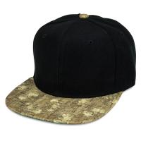 China Square Brim Snapback Baseball Caps Triangle Metal Wood Color Hiphop Hats Casual For Adult for sale