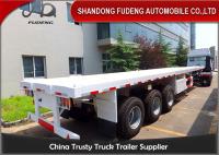 China White 3 Axles 40/45 Feet Flatbed Container Trailer With 12 Units THT Lock factory