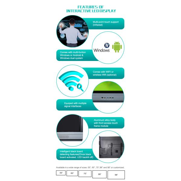 Quality 98'' iBoard Interactive Whiteboard For Business Conference, Aluminum Alloy Frame for sale