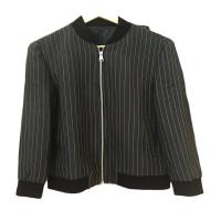 China Toy 200D Polyester Woven White Stripe Suiting Fabric Men Jacket Cloth Live Show High- factory