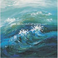 China Contemporary Abstract Handmade Art Painting Sea Wave, Strectched Canvas Wall Art factory