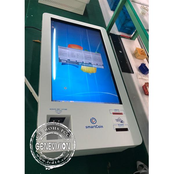 Quality Korea Market 32 Inch Infrared Touch LCD Self Service Kiosk Windows Cash Receiver Payment Kiosk for sale